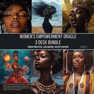 Womens Empowerment Nachrichten Orakel Bundle| 3 Orakel Kartenspiele Kakao Priesterin, Schwestern Wächter, Juju Königinnen | Afroamerikaner Schwarze Weissagung