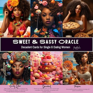 Sweet And Sassy Oracle Deck | Love & Dating Cards for Women | Singles Relationship Guidance | Black Divination Deck | Street Priestess