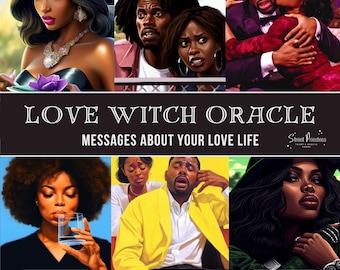 Love Witch Oracle Card Deck | 50 Love Relationship Message | African American Black People Divination | Street Priestess Tarot