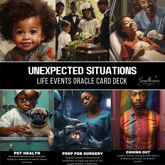 Unexpected Situations Oracle Card Deck | 60 Tarot-Sized Cards | African American Black People Divination | Street Priestess Tarot