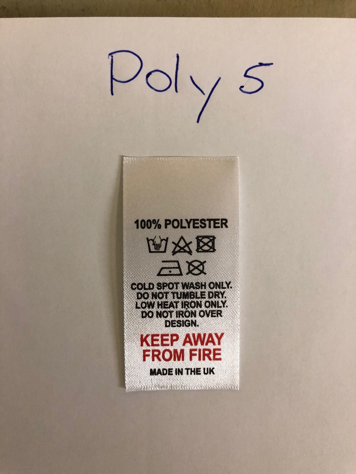 100 Polyester, Wash Care Labels, Clothing Labels, 8 Variations Etsy UK
