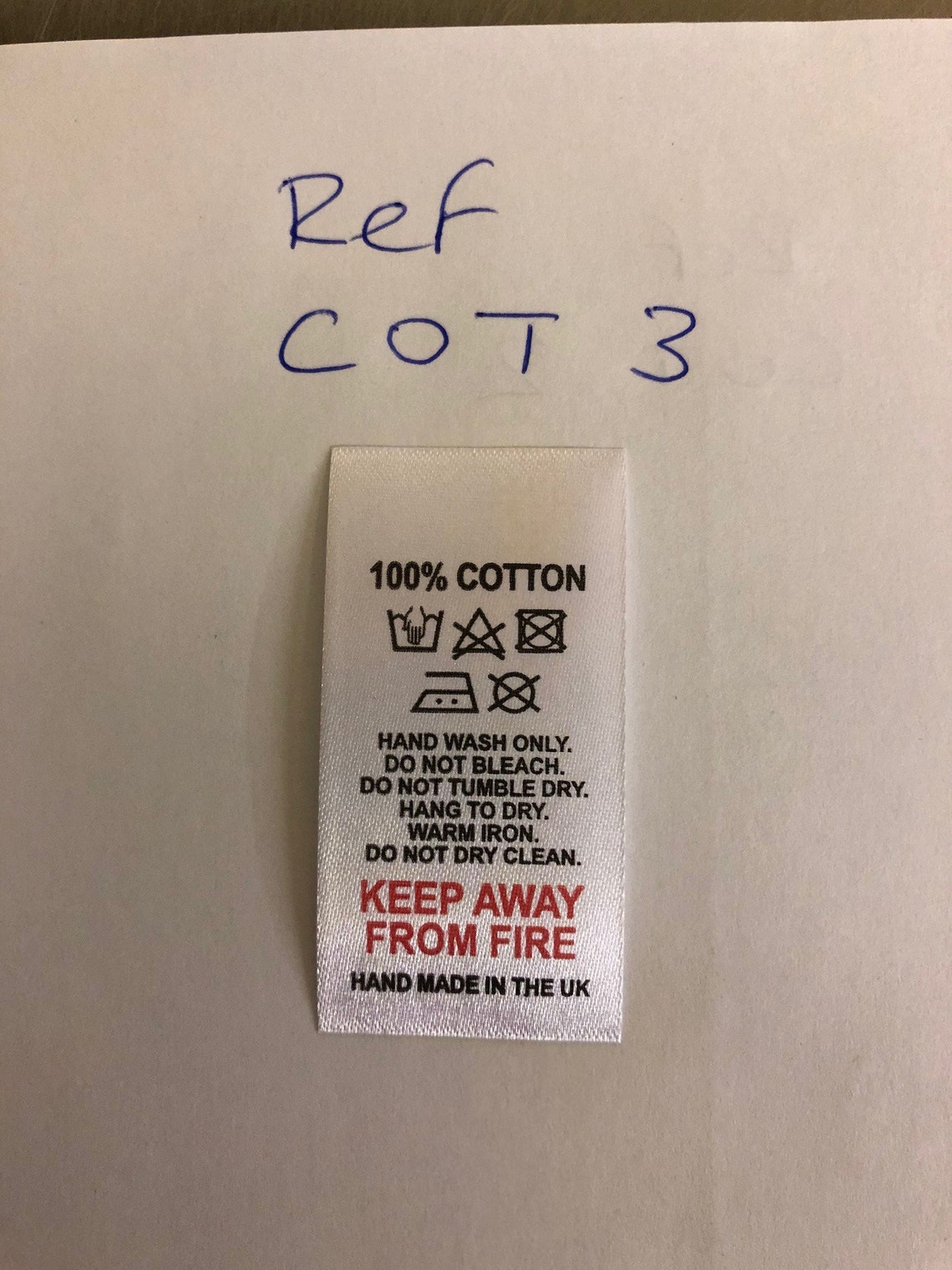 100 cotton Wash care labels clothing labels 7 variations Etsy