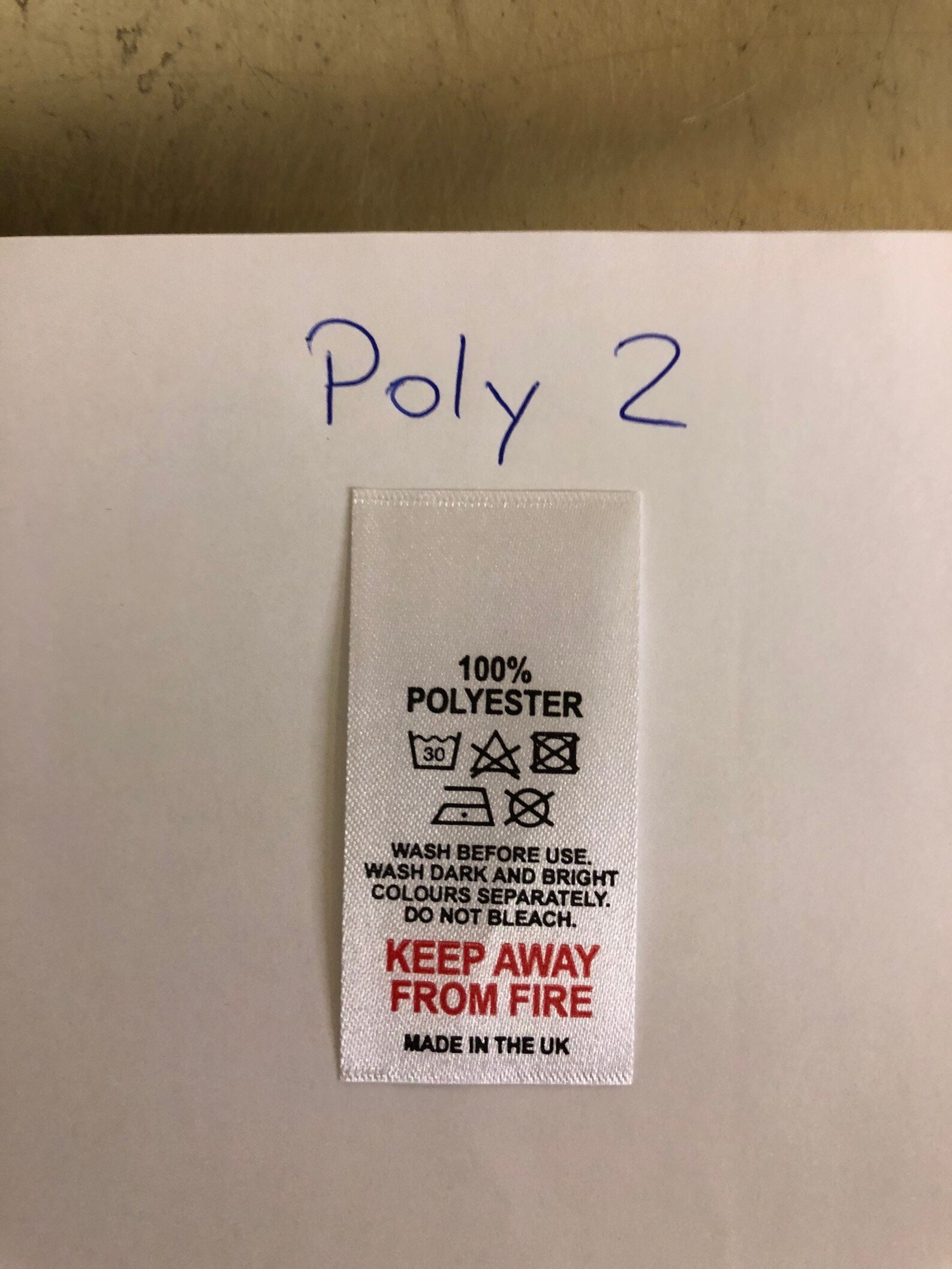 100 Polyester, Wash Care Labels, Clothing Labels, 8 Variations Etsy UK