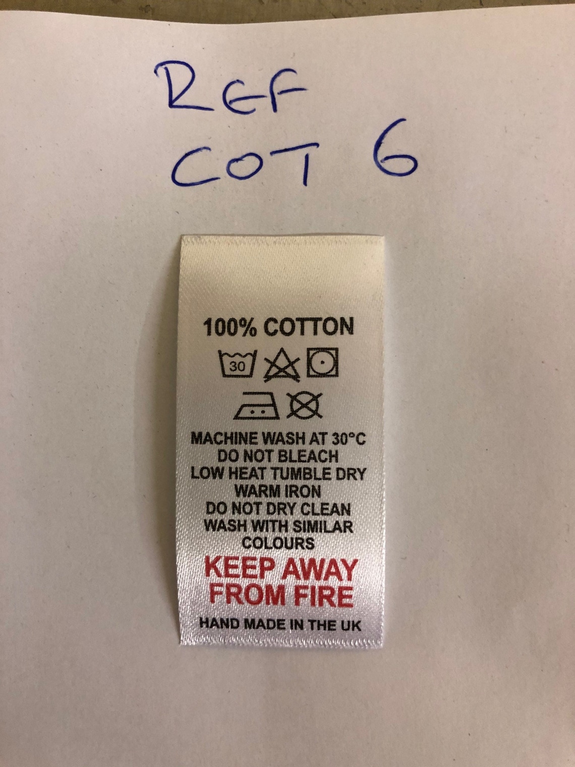 100 Cotton Wash Care Labels Clothing Labels 7 Variations Etsy Ireland