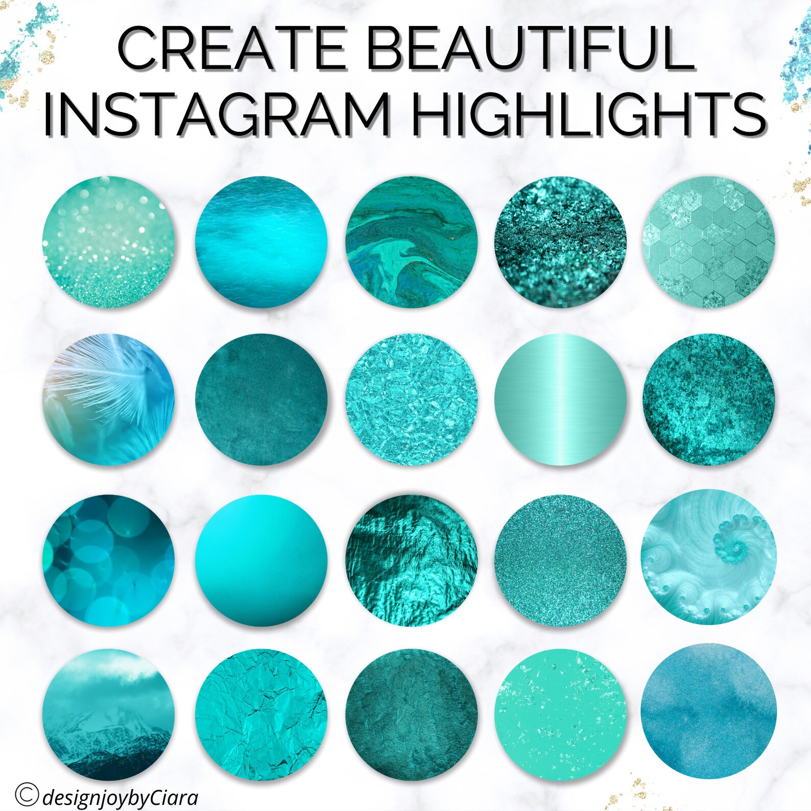 Teal Instagram Highlight Covers Social Media Icons - Etsy