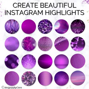 Purple Instagram Highlight Covers Social Media Icons Instagram Story Covers Purple Instagram Templates Purple Highlights Instagram image 3