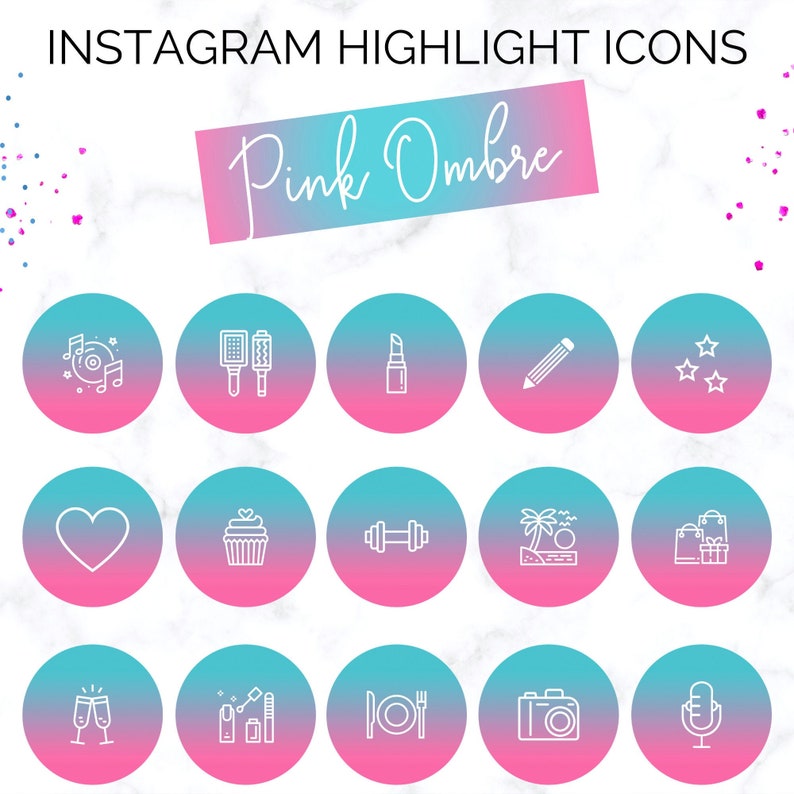 Pink Ombre Instagram Highlight Icons Blogger Instagram Icons - Etsy