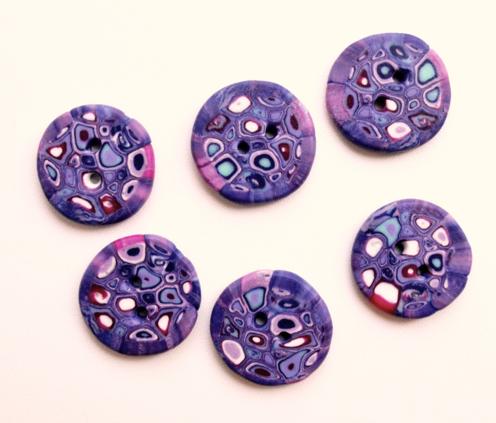 Polymer Clay Buttons 25mm Buttons Purple Pink Buttons Etsy UK