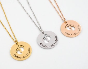 Personalisierte Halskette aus Edelstahl - Muttertag, Muttergeschenk, Oma-Geschenk, personalisiertes Geschenk, Valentinstag-Geschenk