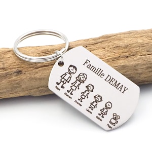 Laser engraved family personalized keychain - Personalized Grandmother&#39;s Day Gift - Mother&#39;s Day - Father&#39;s Day - mamy gift