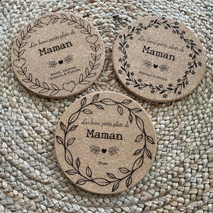 Salvamanteles de corcho personalizado - Regalo ideal para el Día de la Abuela, Abuela, Mamá, Día de la Madre