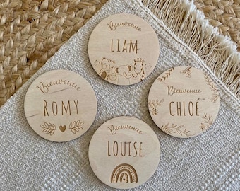 Gepersonaliseerde houten baby geboortekaart ... Welkom babykaart, geboortesouvenir, geboortecadeau, babycadeau, aandenkendoos