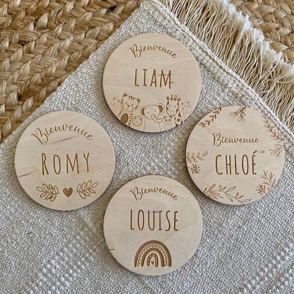 Personalisierte Baby-Geburtskarte aus Holz... Baby-Willkommenskarte, Geburts-Souvenir, Geburtsgeschenk, Babygeschenk, Souvenirbox