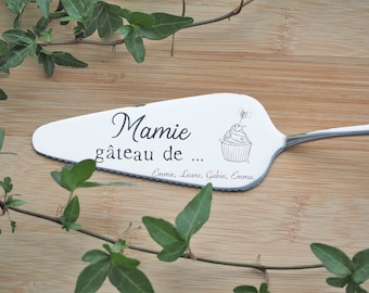 Pelle à gâteau personnalisée en acier inoxydable à offrir pour Fête des grands mères, mamie, maman - cadeau mariage