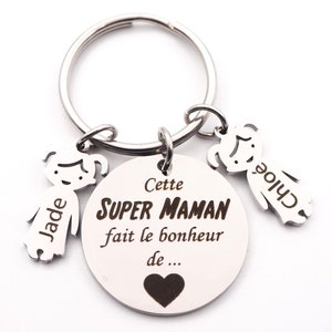 Personalized keyring engraved with child's first name Personalized Grandmother's Day Gift Mother's Day Father's Day Grandma gift image 2