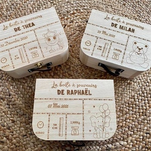 Boite à souvenirs personnalisée pour naissance ... Ideal cadeau naissance, baptême, anniversaire, cadeau noël