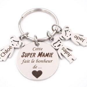 Personalized keyring engraved with child's first name Personalized Grandmother's Day Gift Mother's Day Father's Day Grandma gift image 1