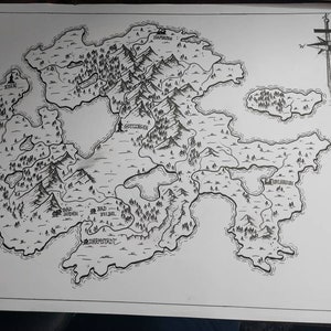 Carte fantaisie personnalisée A3 dessinée à la main