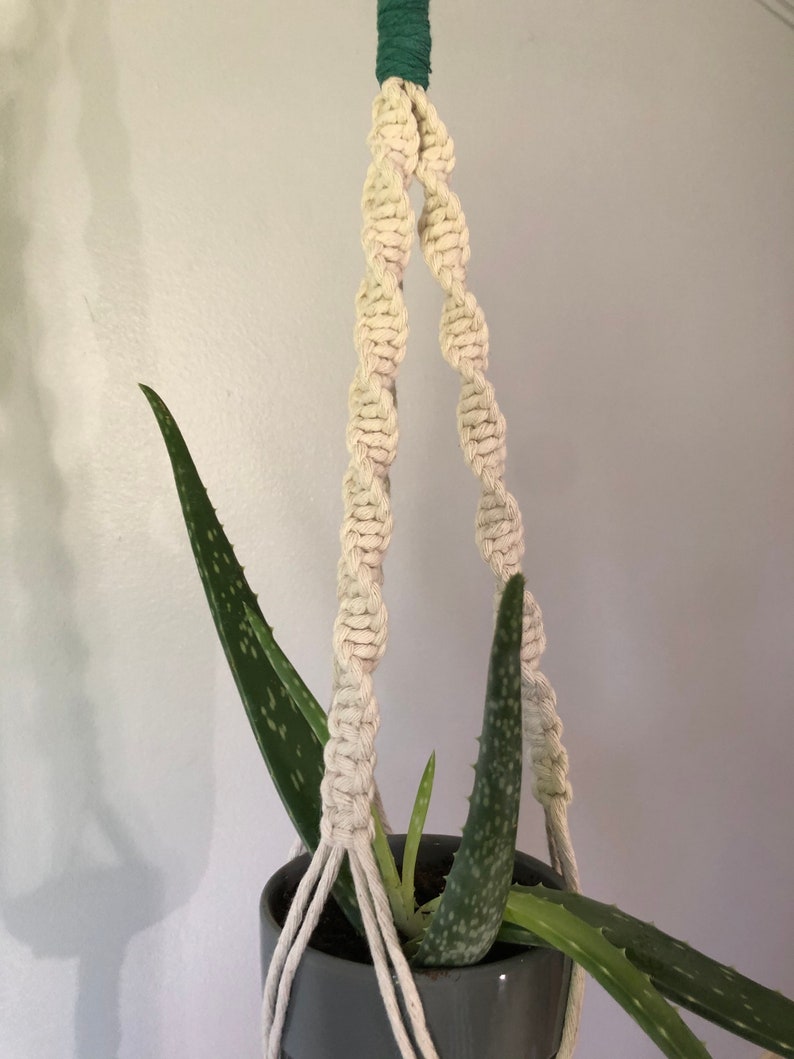 Short Macrame Plant Hanger with your choice of accent