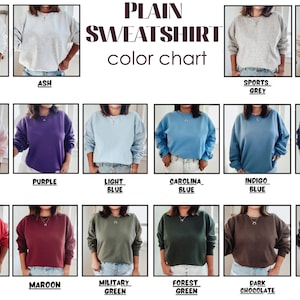 Plain Sweatshirt, Unisex Fit Sweatshirt, Daily Fall Winter Spring, Warm Soft and Comfy, Blank Crew Neck Sweatshirt, Long Sleeve Sweatshirt