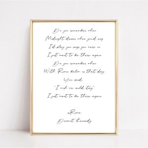Rome - Dermot Kennedy Lyric Wall Art Print
