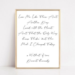Dermot Kennedy Without Fear Lyrics Wall Art Printable
