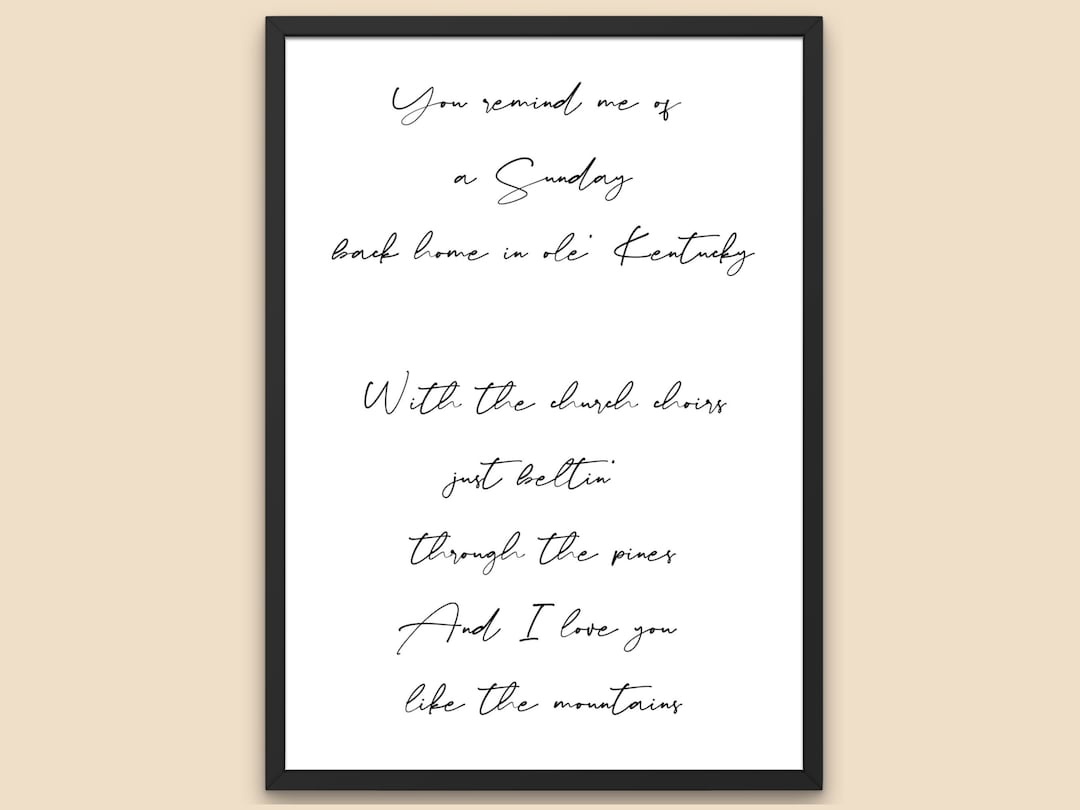 Tyler Childers Shake the Frost Lyric Print. Tyler Childers Signs. Shake