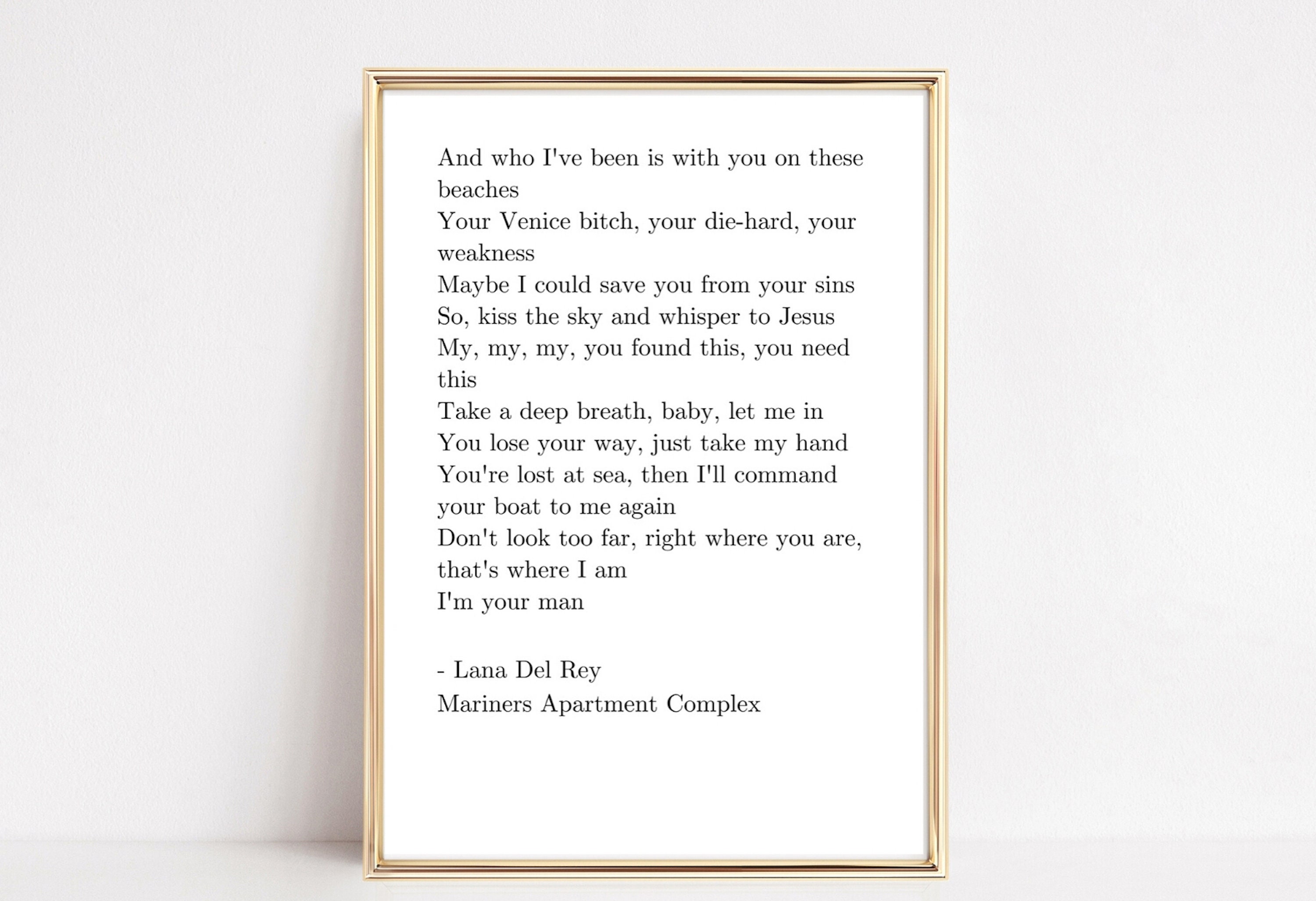 Lana Del Rey Mariners Apartment Complex Print Etsy UK