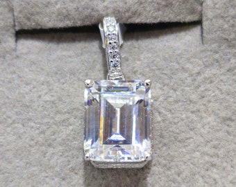 Emerald Cut 4ct Mossianite Diamond Stones 925 Sterling zilveren hanger, diamanten hanger, Indiase sieraden, oorbellen, Swarovski, sieraden, Mossianite