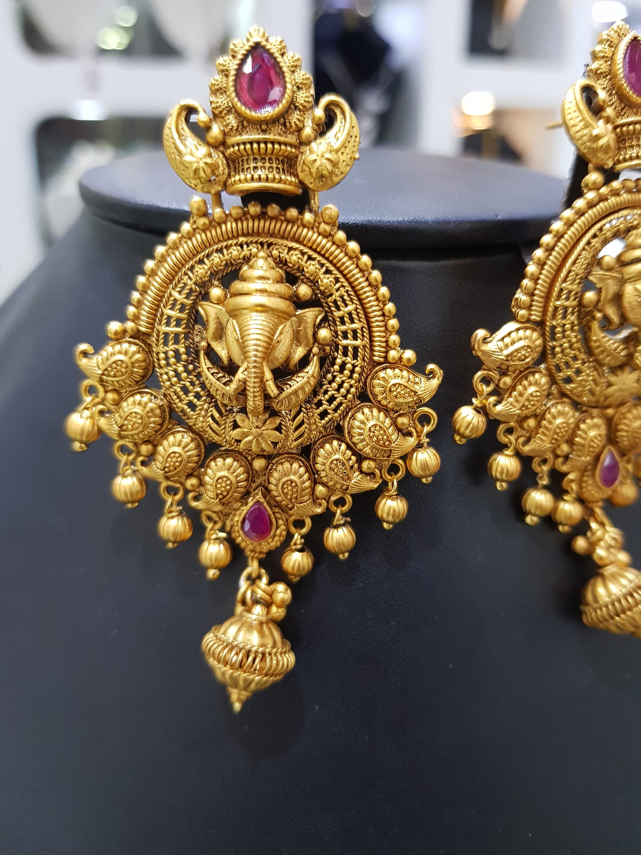 antique temple earrings