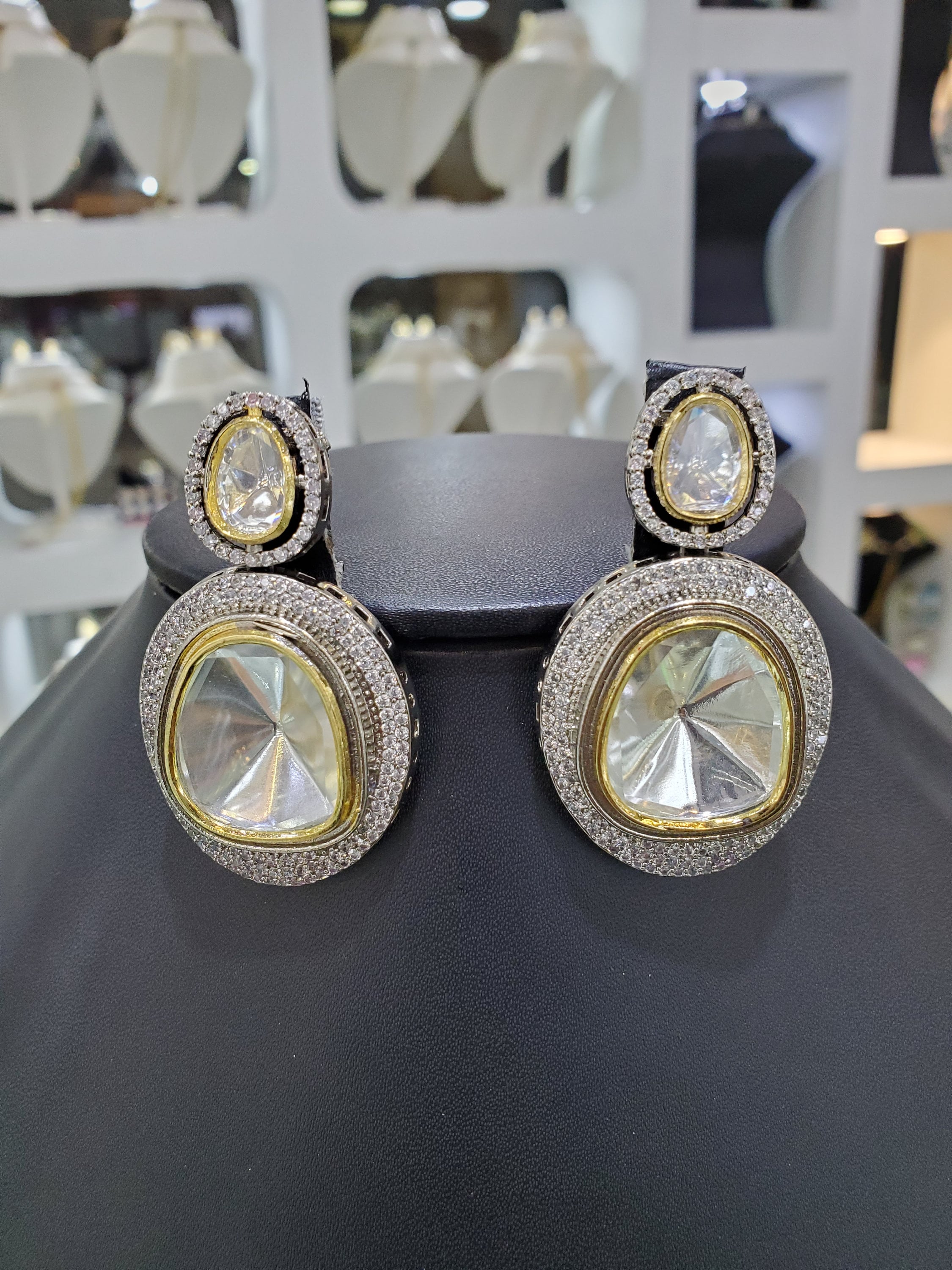 Big polki best sale earrings