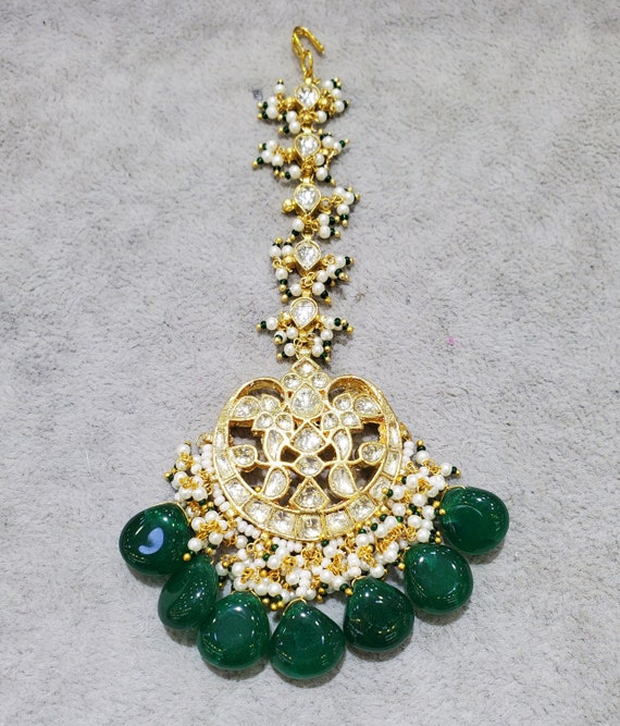 Brass Golden Maang Tikka Earrings Set at Rs 395/pair in Mumbai | ID:  24434859112