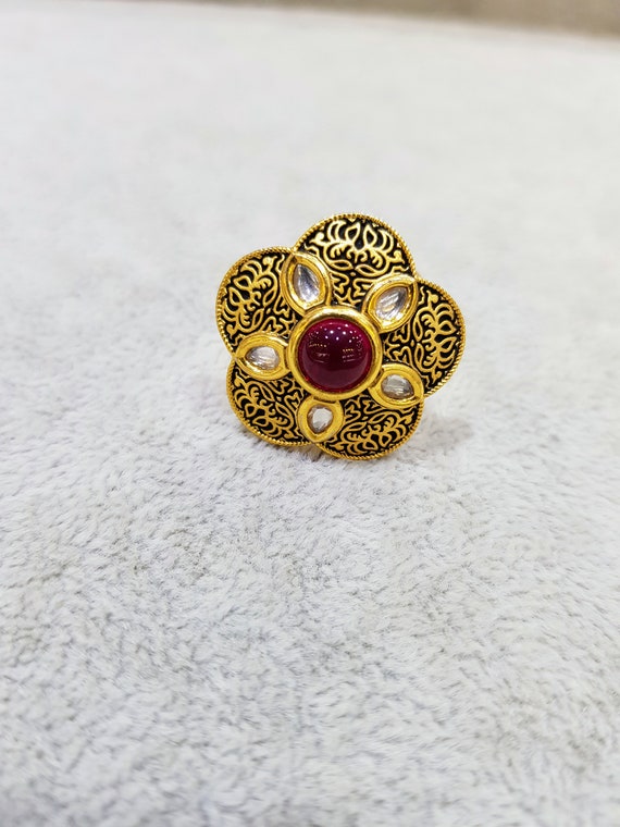 Buy Sabyasachi Kundan Ring, Indian Jewelry Ring, Gold Kundan Bridal Ring,  Polki Ring Sabyasachi Jewelry,kundan Rings,polki Rings,kundan Jewelry  Online in India - Etsy