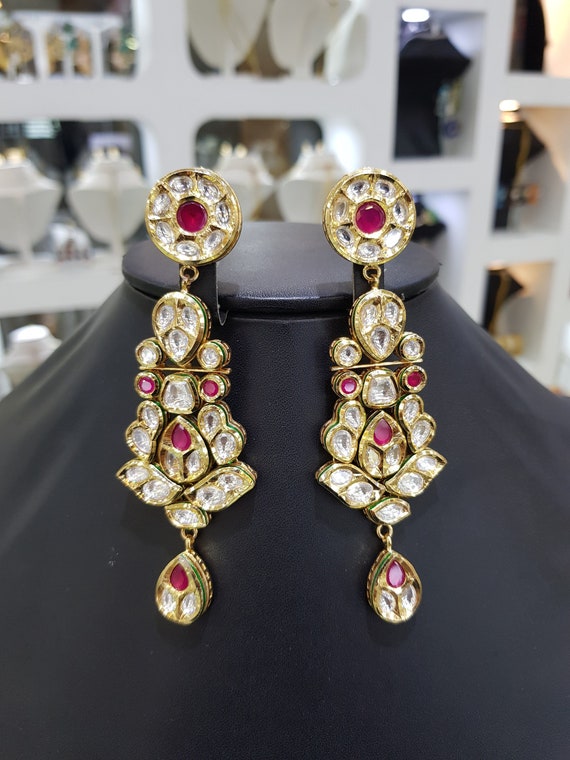 Buy Navaratna Sabyasachi Kundan Polki Jadau Silver Earrings ,sabyasachi  Jewelry,kundan Earrings,polki Earrings, Gold Jadau Jhumka,kundan Jewelry  Online in India - Etsy