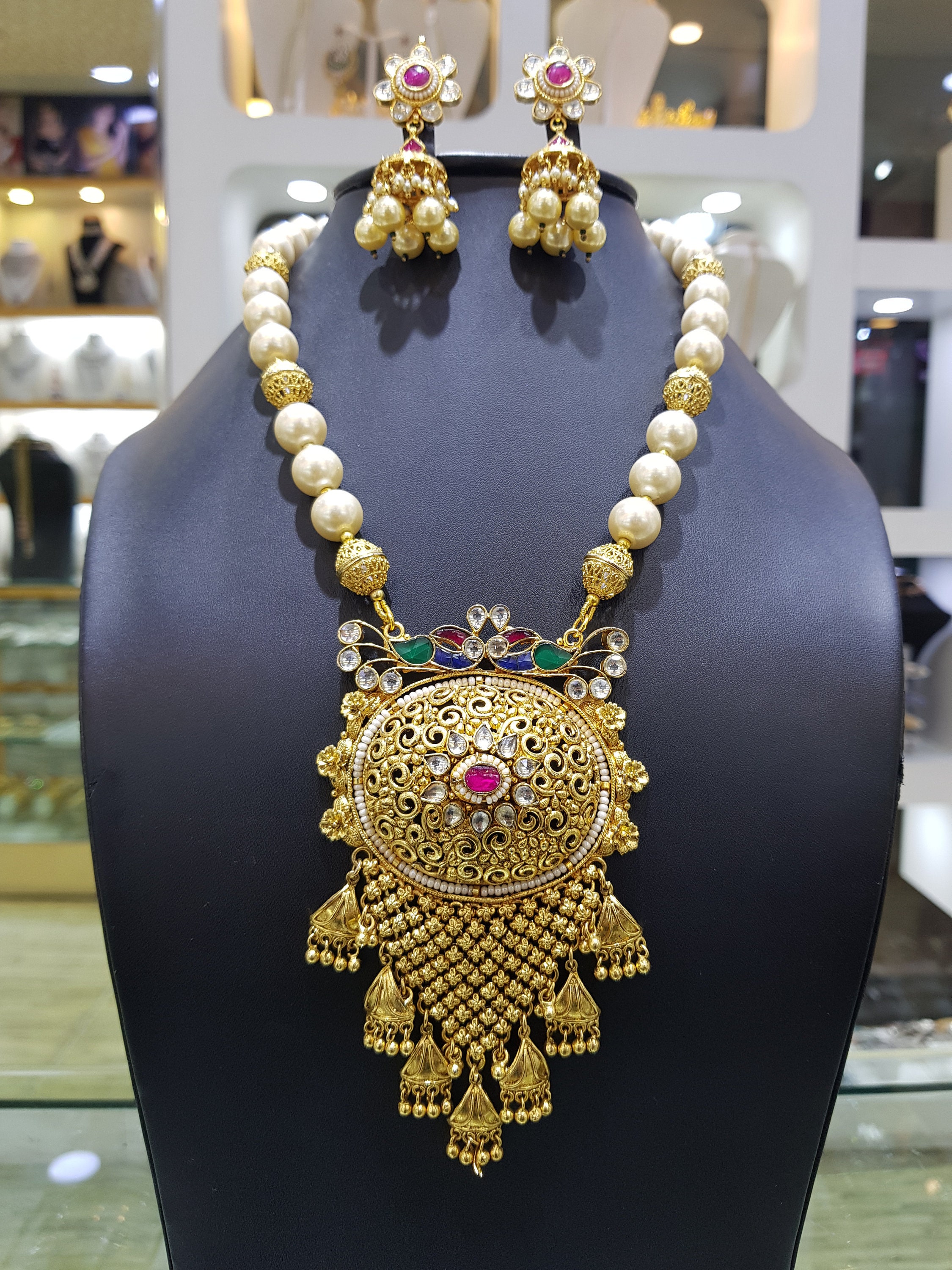 Gold plated kundan set Clearance
