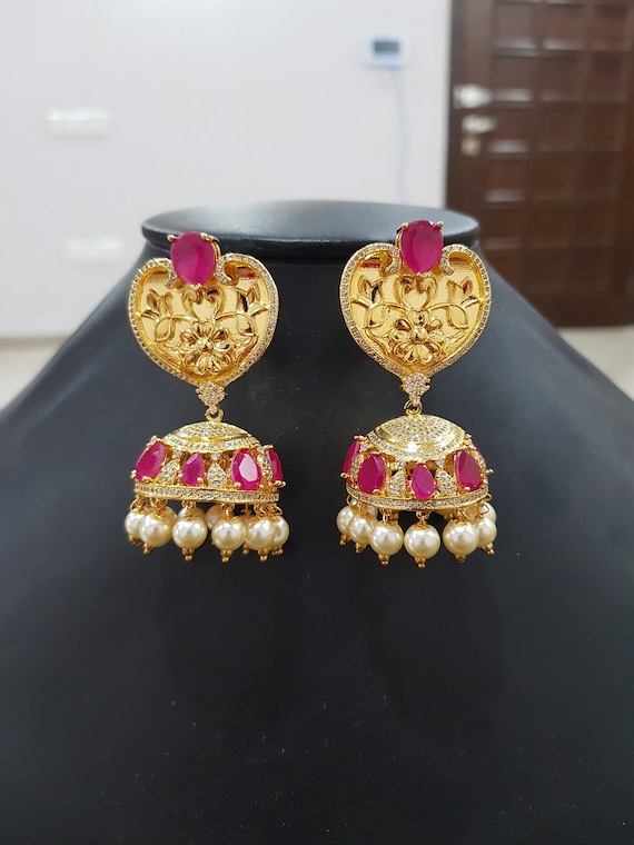 Luoteemi India Tessial Drop Earrings For Women Tower Imitation Pearl Bridal  Wedding Jhumka Jhumki Cz Stone Brinco Bijoux Femme - Dangle Earrings -  AliExpress