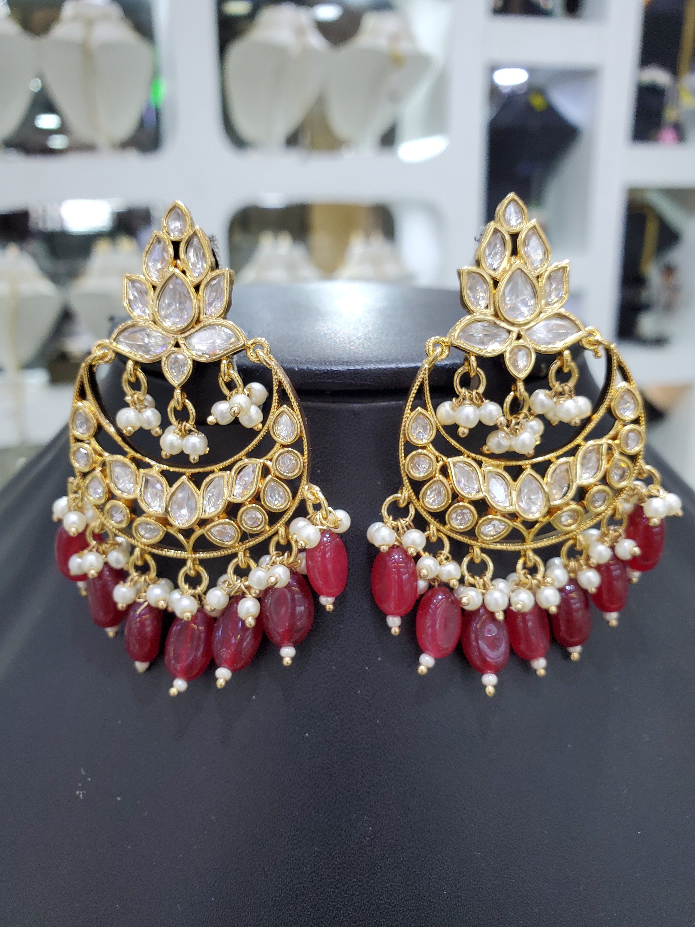 Buy The Opal Factory Metal Gold Plated Kundan Chandbali Earrings and Maang  Tikka Jewellery Set for Women Online at Best Prices in India - JioMart.