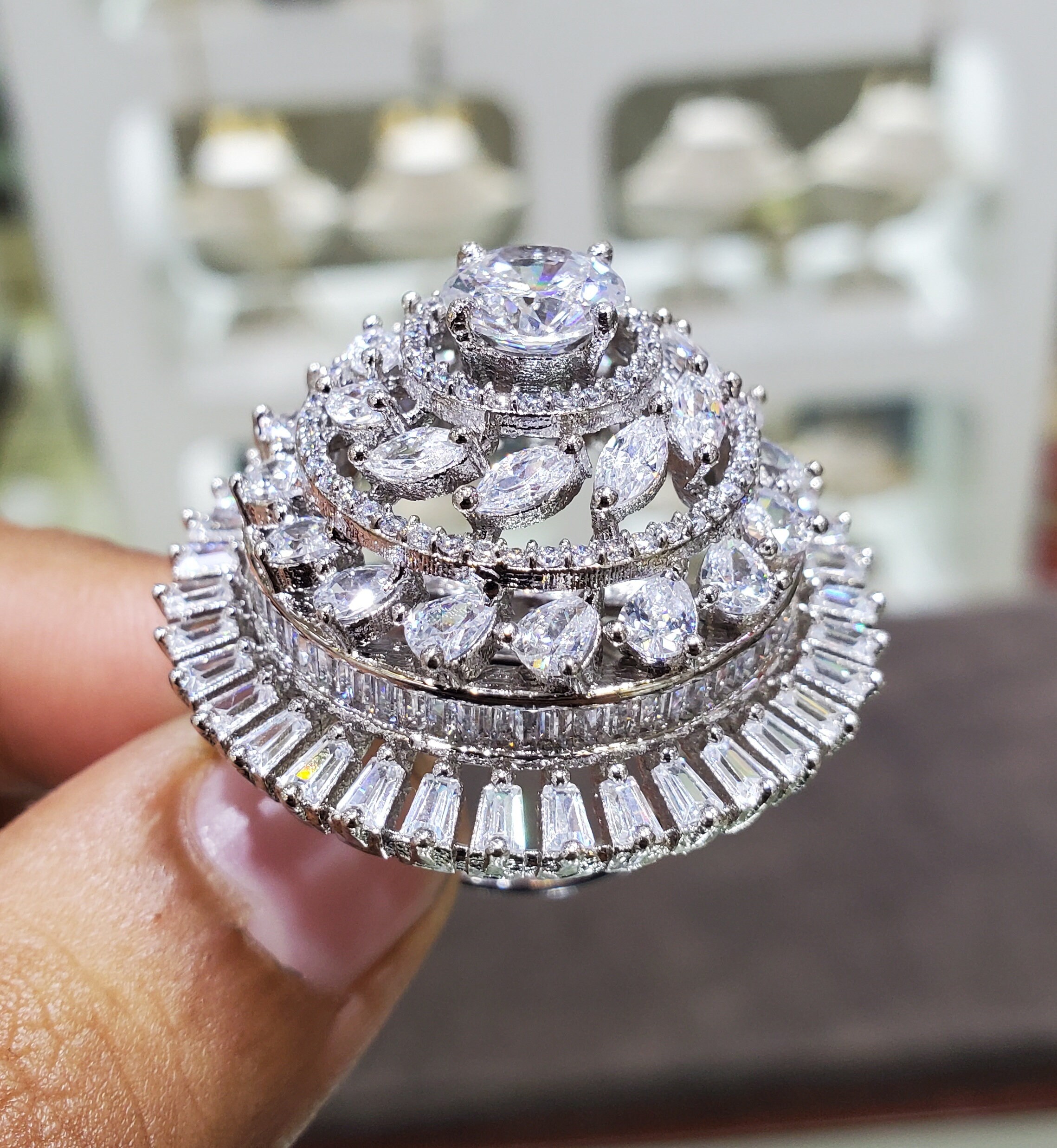 Designer Diamond Cocktail ring in Platinum for Women JL PT R 009