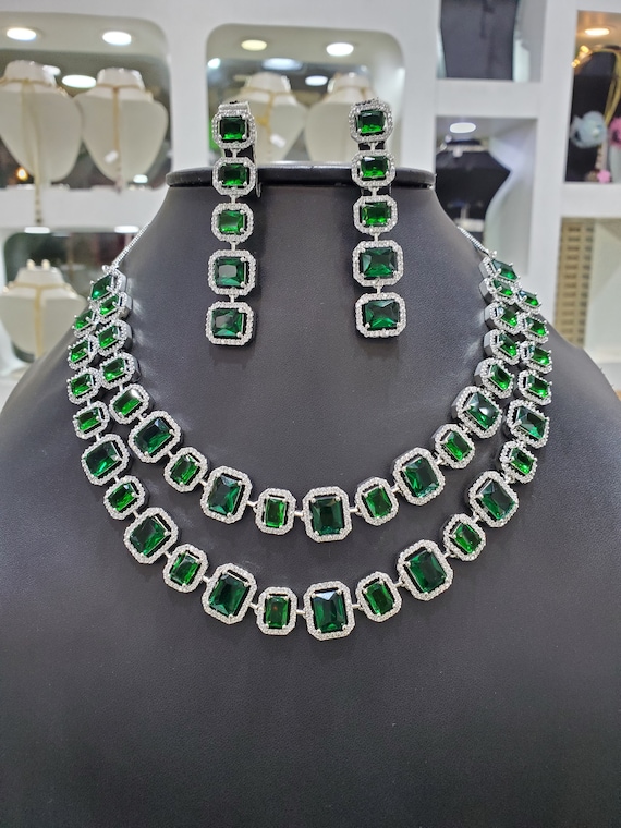Anurag International Real Diamonds Party Wear Emerald Necklace Set,  Packaging Type: Box at Rs 235000/piece in Jaipur