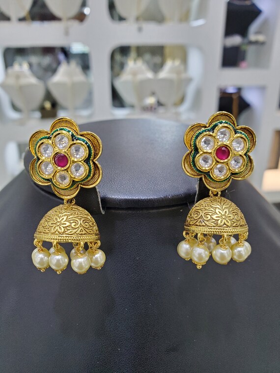 Antique 2024 kundan earrings