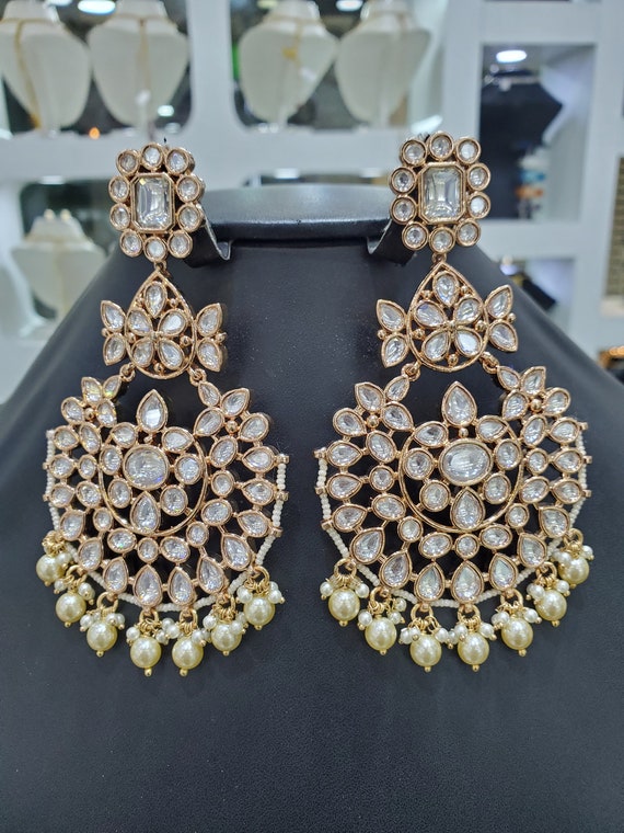 Polki earrings cheap in gold