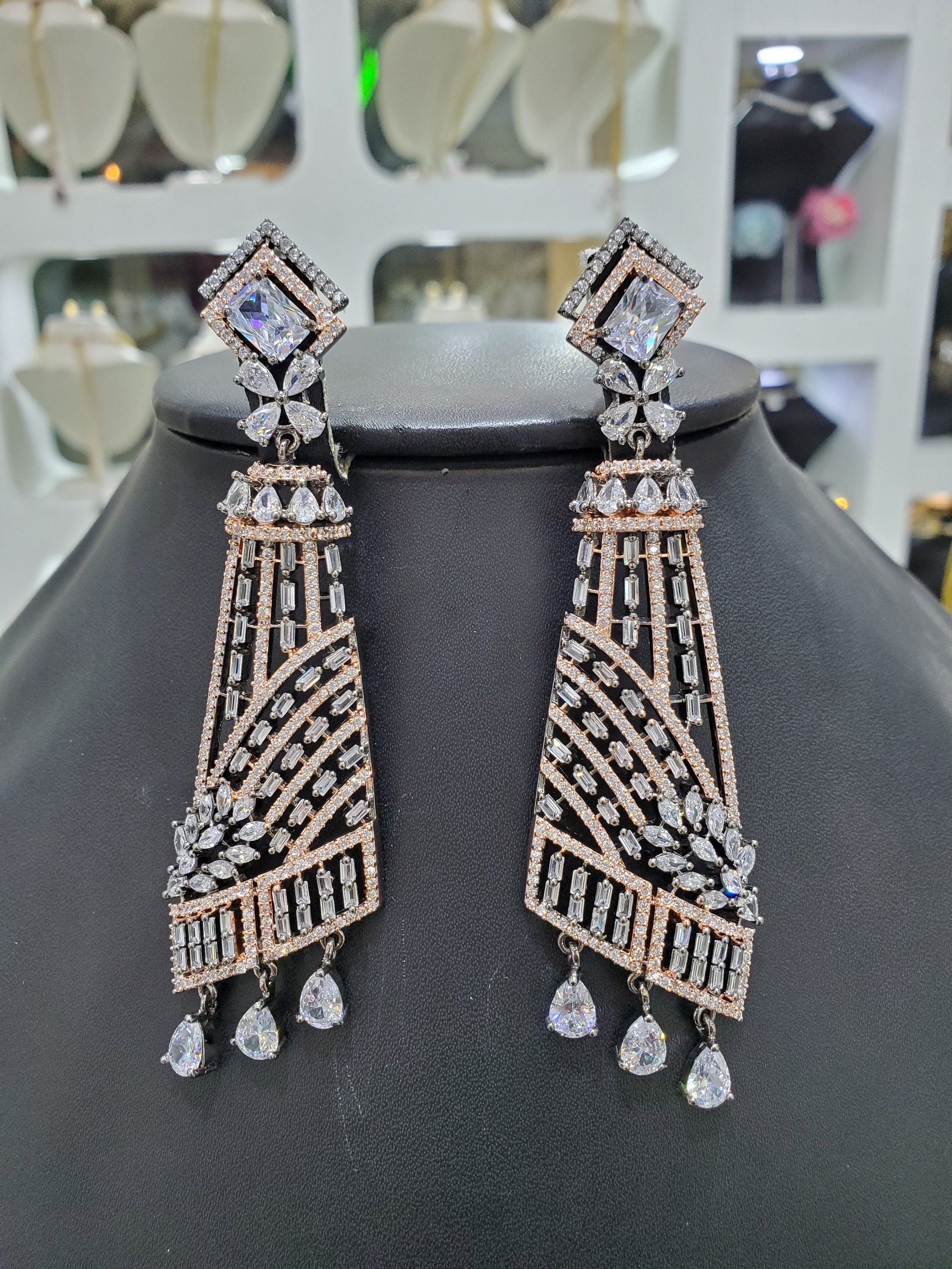 Reverie Couture Cluster Diamond Drop Earrings | Designer Fine Jewelry by  Sara Weinstock