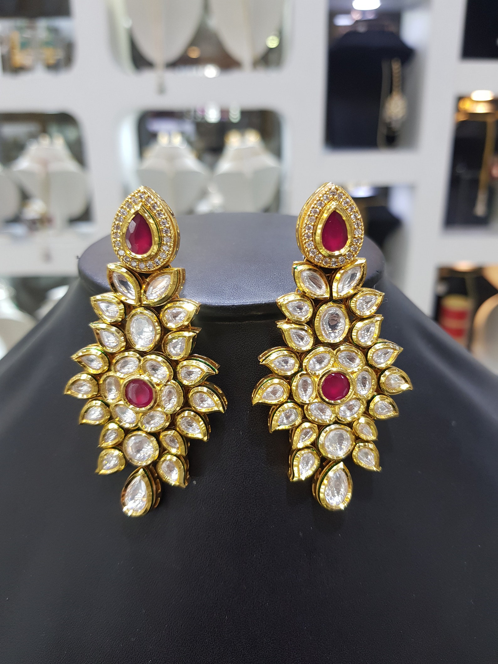 Kundan Polki Silver Bridal Uncut Choker Necklace with Earrings Etsy