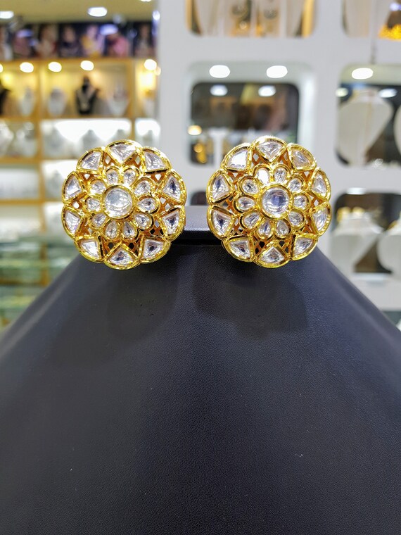 Polki stud best sale earrings