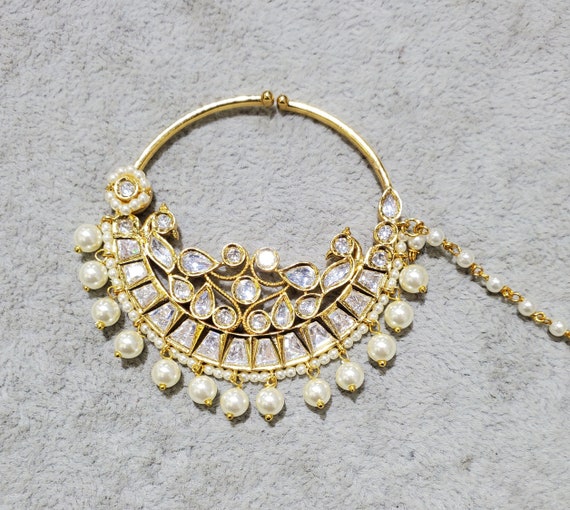Kundan Polki Nath jadau Sabyasachi Kundan Polki Nath nose Ring