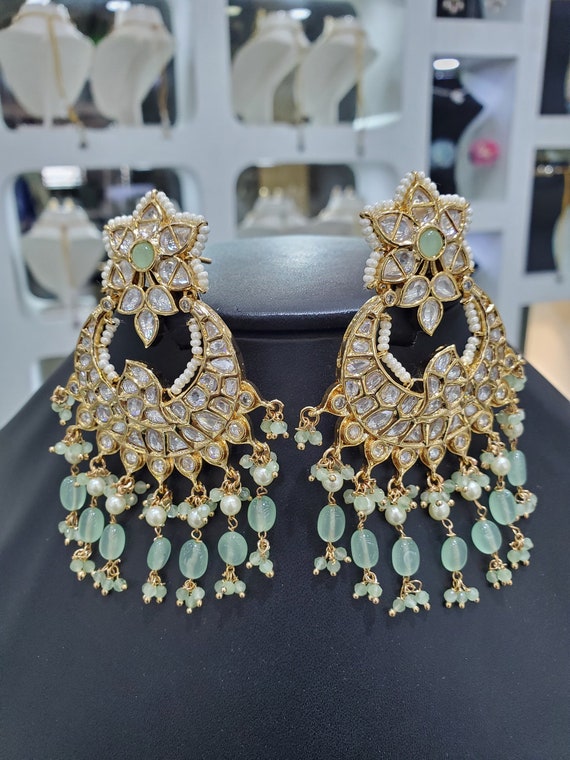 Kundan Polki Jadau Uncut Silver Chandbali Jhumka Earrings ,sabyasachi  Jewelry,kundan Earrings,polki Earrings,kundan Jewelry,wedding Jewelry -  Etsy | Sabyasachi jewellery, Pakistani bridal jewelry, Etsy earrings