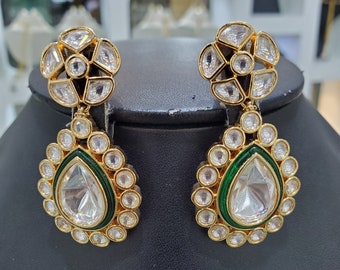 Simple 2024 kundan earrings
