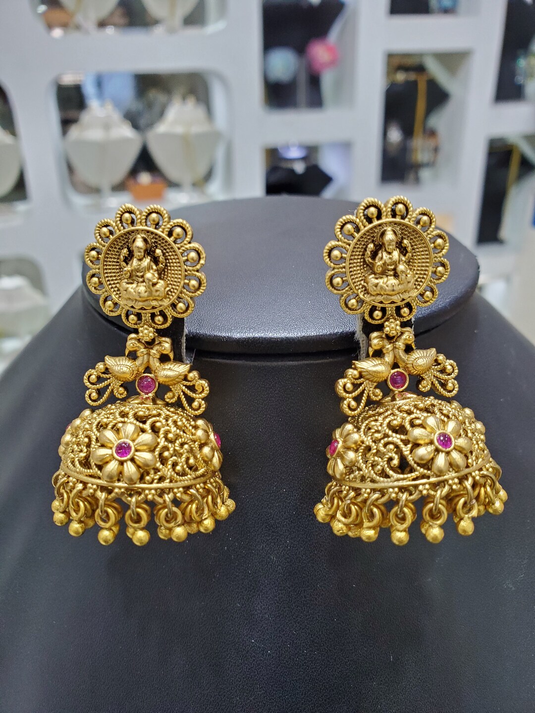 Gold Jhumka Temple Jewelry temple Earrings temple Jhumka south Indian Jewelry gold Earrings indian Jewelry sabyasachi Jewelry deepika Etsy UK