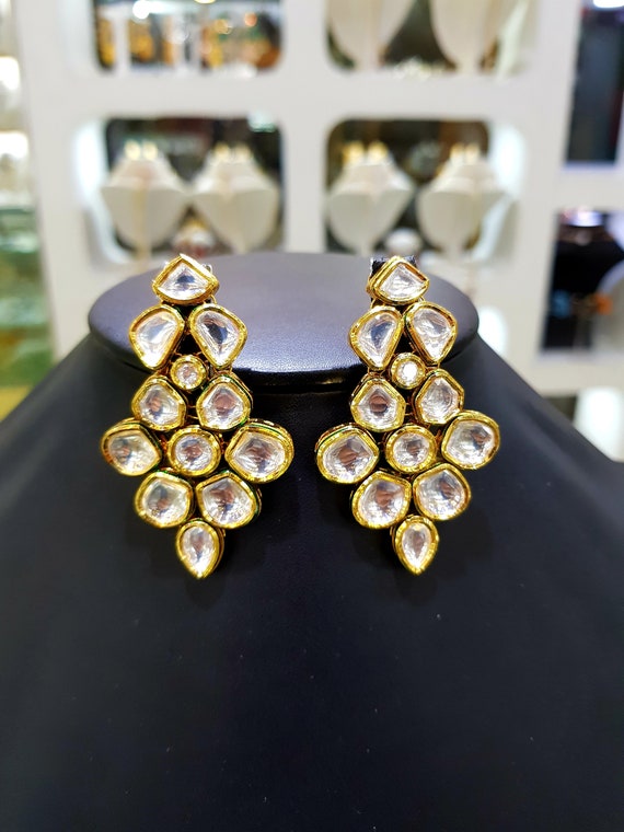 Sabyasachi Inspired Kundan Bridal Jewelry Set Gold Plated Necklace Earrings  New | eBay