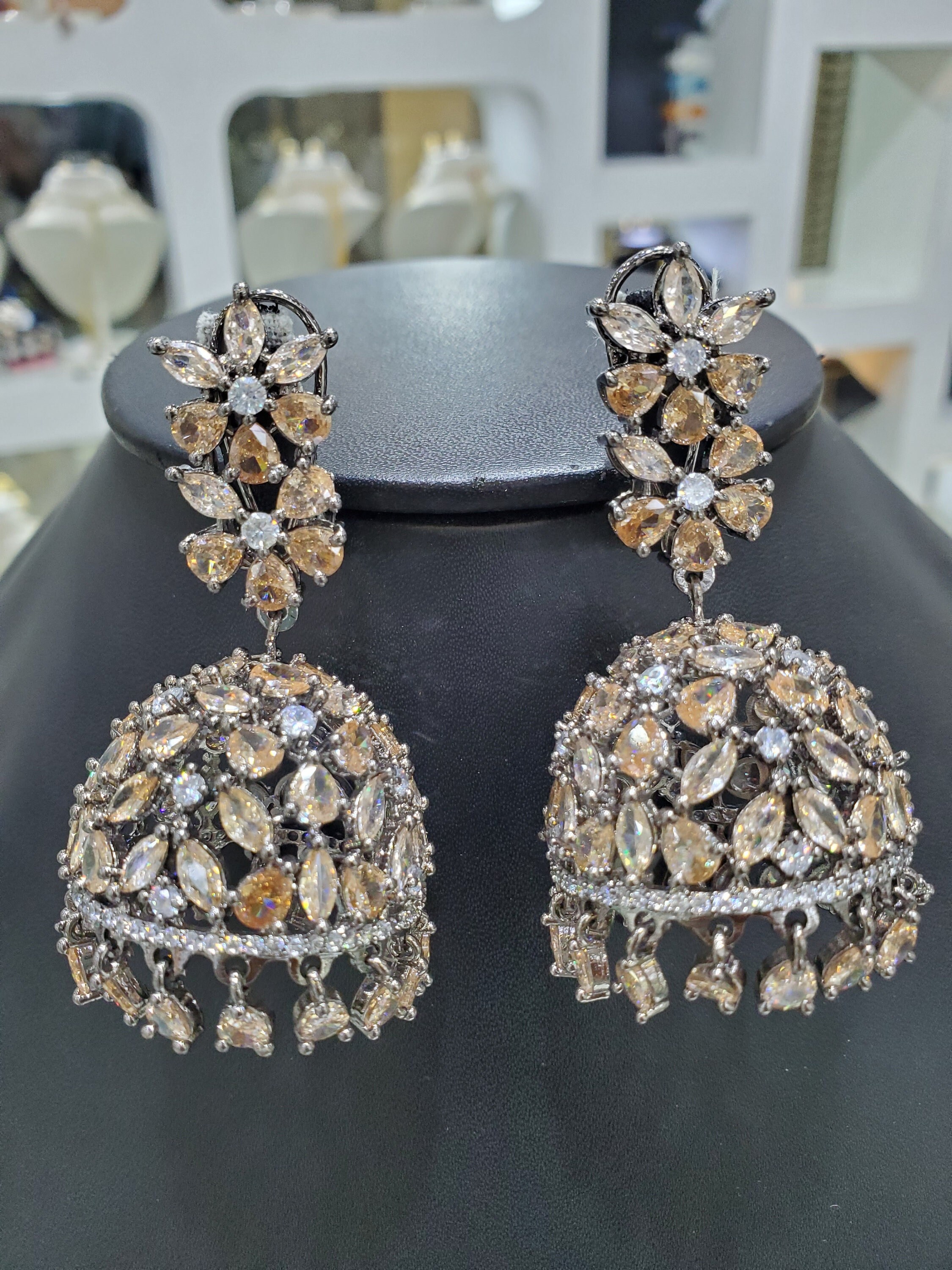 Diamond jhumkas with price deals